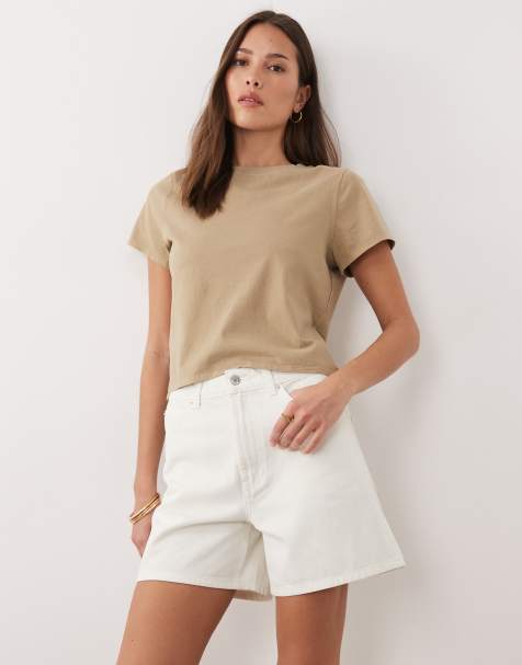Pantalones cortos vaqueros dad blancos de ASOS DESIGN - view 1
