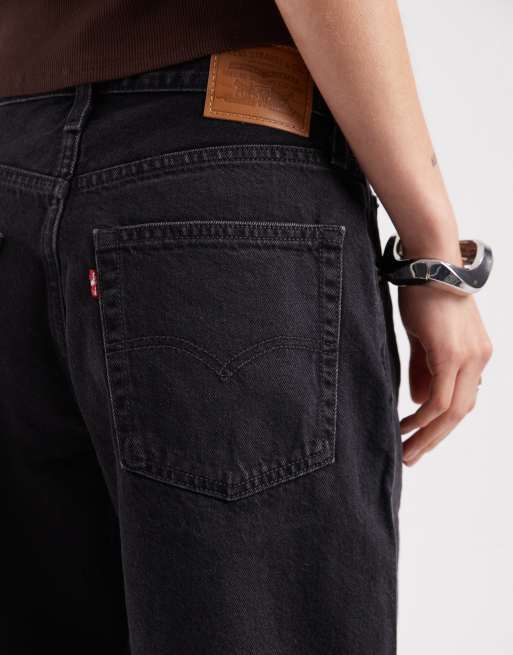 Pantalones cortos vaqueros dad negro lavado de corte alargado y holgado de Levi's, 4 de 5
