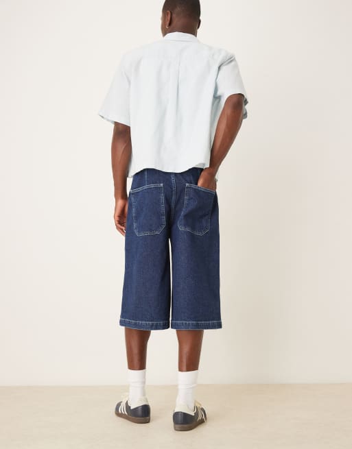 Pantalones cortos vaqueros de corte alargado con lavado crudo de ASOS DESIGN, 3 de 5