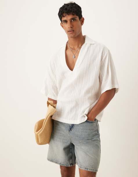 Pantalones cortos vaqueros de corte alargado estándar con lavado claro de ASOS DESIGN - view 1