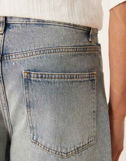 Pantalones cortos vaqueros de corte alargado estándar con lavado claro de ASOS DESIGN, 4 de 5