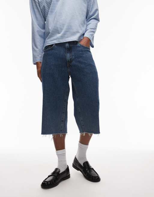 Pantalones cortos vaqueros de corte alargado pirata holgado con lavado oscuro de Levi's , 2 de 5
