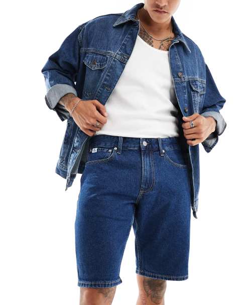 Pantalones cortos vaqueros de corte estándar con lavado oscuro de Calvin Klein Jeans - view 1