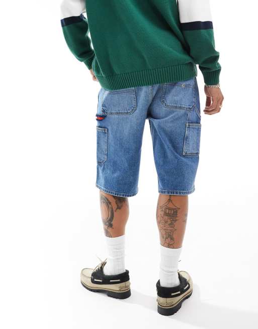 Pantalones cortos vaqueros de corte skater estilo carpintero con lavado medio de Tommy Jeans, 3 de 5