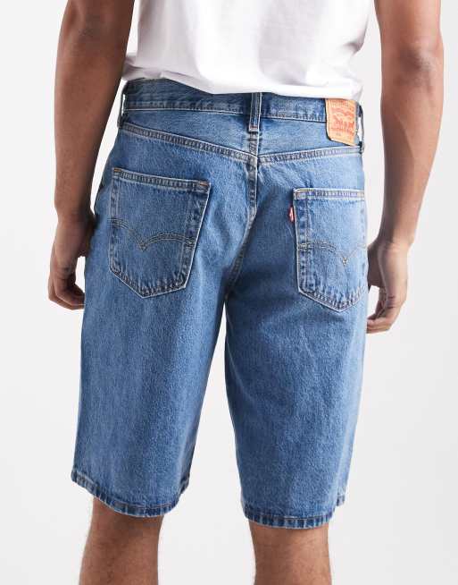 Pantalones cortos vaqueros de corte suelto con lavado medio 469 de