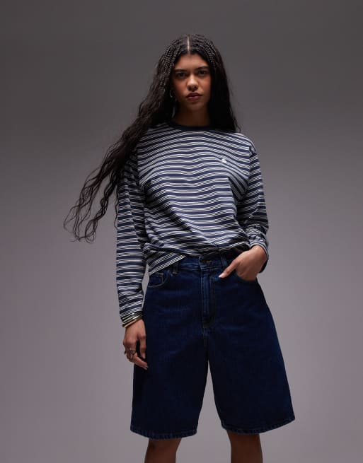 Pantalones cortos vaqueros de corte suelto con lavado oscuro Brandon de Carhartt WIP 