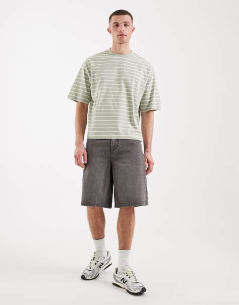 Pantalones cortos vaqueros gris lavado de corte alargado estilo bermudas de ASOS DESIGN - view 1