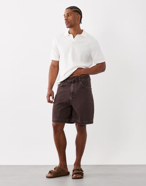 Pantalones cortos vaqueros marrones de largo medio de ASOS DESIGN - view 1