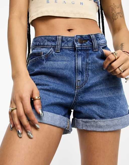 Petite Short Tipo Mom Jeans Elasticated Waist Mom Pantalones Mom - Main Image