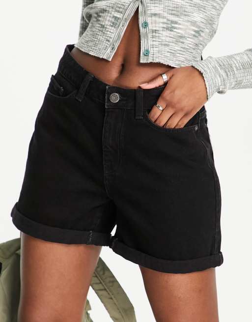 Pantalones cortos vaqueros mom negros de Noisy May