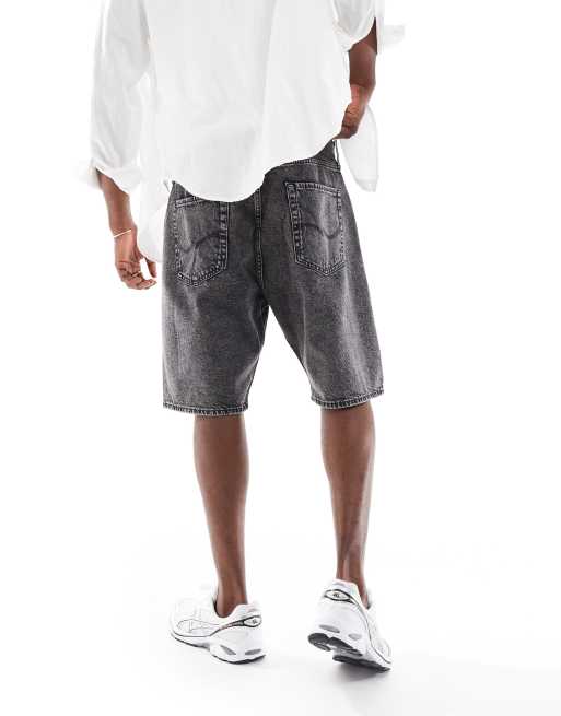 Pantalones cortos vaqueros negro lavado de corte alargado holgado Alex de Jack & Jones, 3 de 5