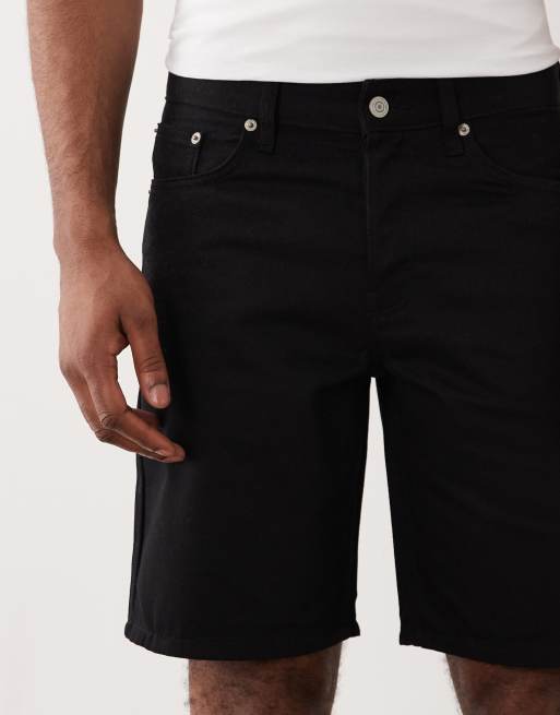 Pantalones cortos vaqueros negro lavado de corte recto Edge de ONLY & SONS, 3 de 5