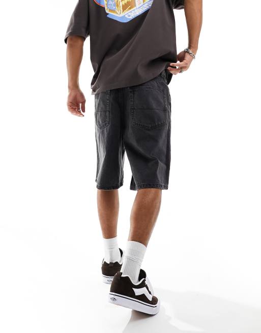 Pantalones cortos vaqueros negro lavado holgados Check 5 de Vans ASOS