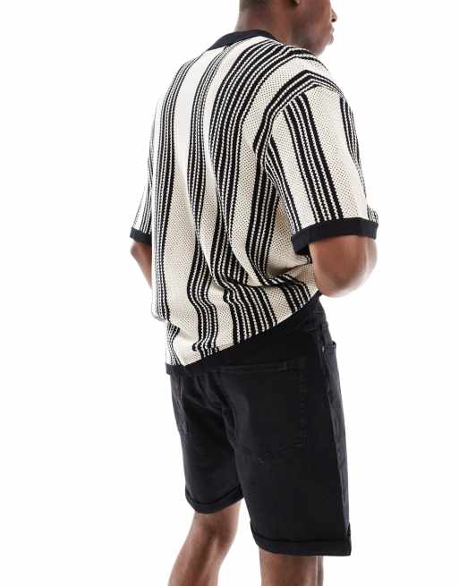 Pantalones cortos vaqueros negros con bajos vueltos de JJ Rebel , 3 de 5