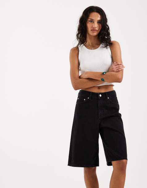 Pantalones cortos vaqueros negros de corte alargado Tokyo de JJXX - view 1