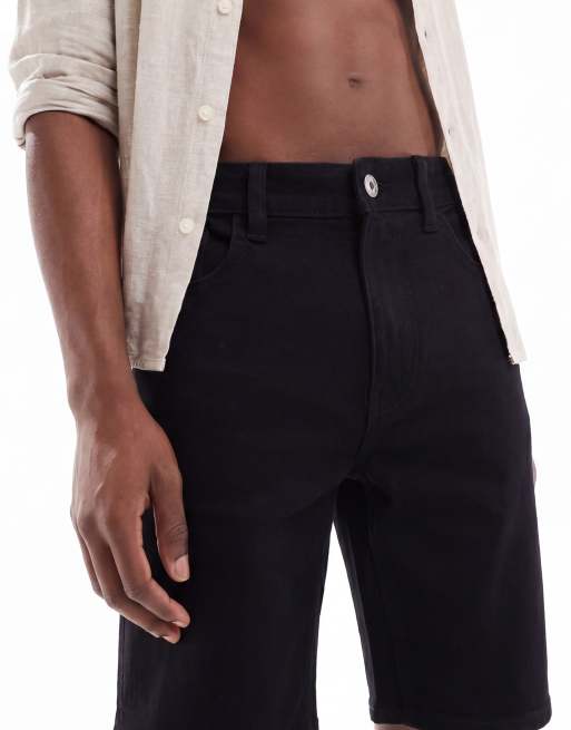 Pantalones cortos vaqueros negros de corte estándar de ONLY & SONS, 3 de 5