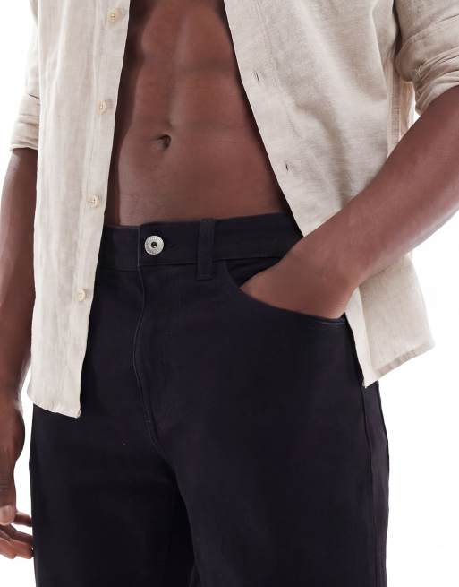 Pantalones cortos vaqueros negros de corte estándar de ONLY & SONS, 4 de 5