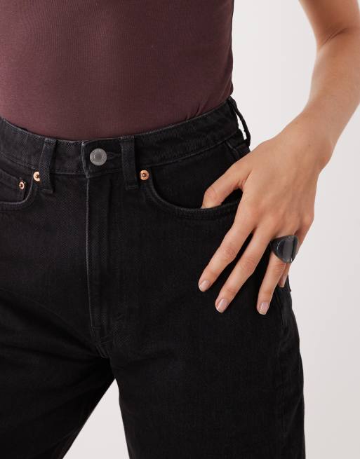 Pantalones cortos vaqueros negros de talle alto de Weekday Curve, 4 de 5