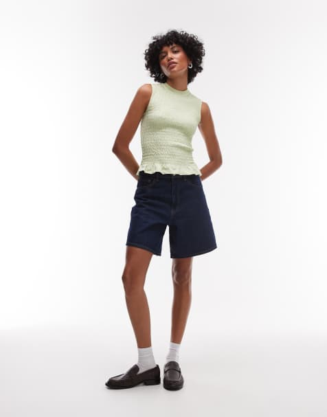 Pantalones cortos vaqueros sueltos de corte alargado con lavado enjuagado de Topshop - view 1