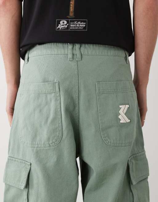 Pantalones cortos verde claro cargo holgados OG de Karl Kani, 4 de 5