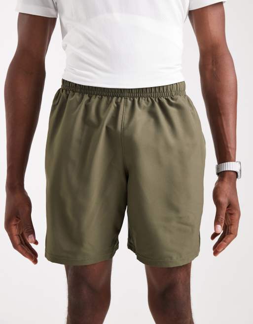 Pantalones cortos verde marino con logo de texto de tejido liso Tech Wordmark de Under Armour, 3 de 4