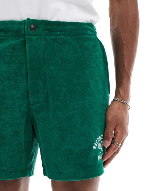 Pantalones cortos verde medio con estampado 