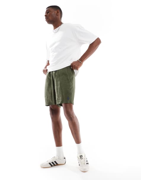 Pantalones cortos verde oliva con logo de lino Prepsters de Polo Ralph Lauren - view 1