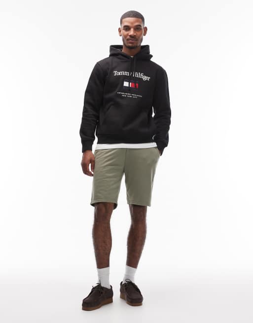 Pantalones cortos verde salvia de punto liso de Tommy Hilfiger, 2 de 5