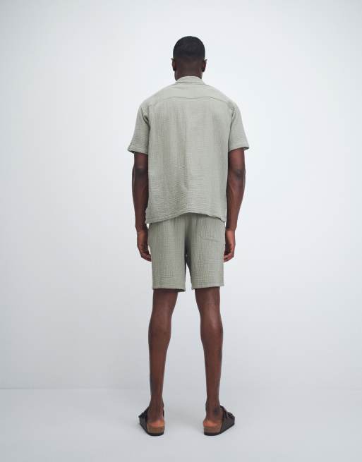 Pantalones cortos verde salvia texturizados de Jack & Jones (parte de un conjunto), 5 de 9
