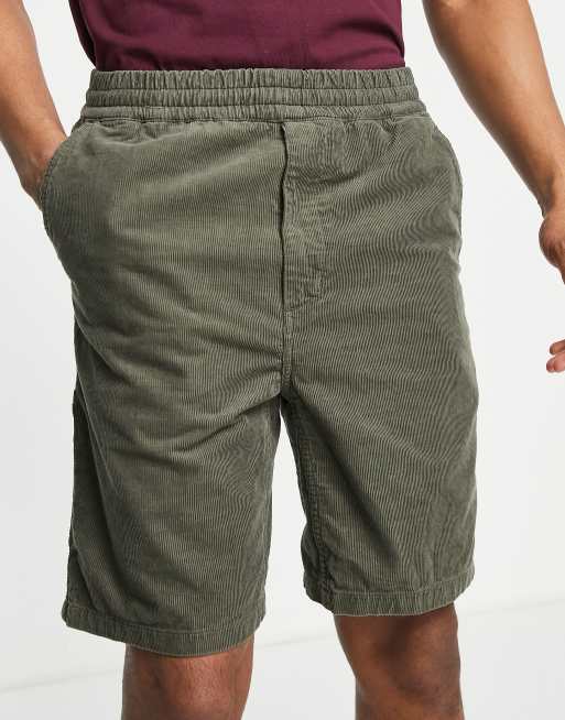 Pantalones cortos verdes estilo carpintero de pana Flint de Carhartt WIP, 4 de 4
