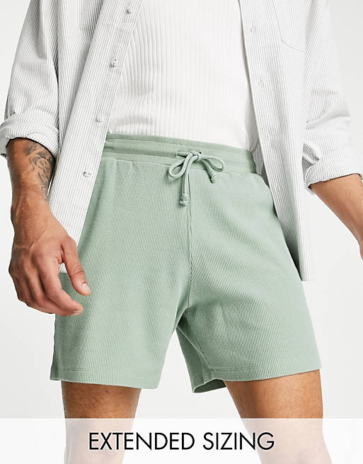 Hombre Other | Pantalones cortos verdes extragrande de punto de arroz de ASOS DESIGN - KK09896