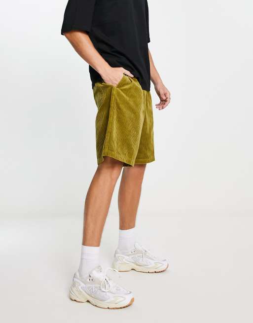 Pantalones cortos verdes holgados de pana Easy de Obey