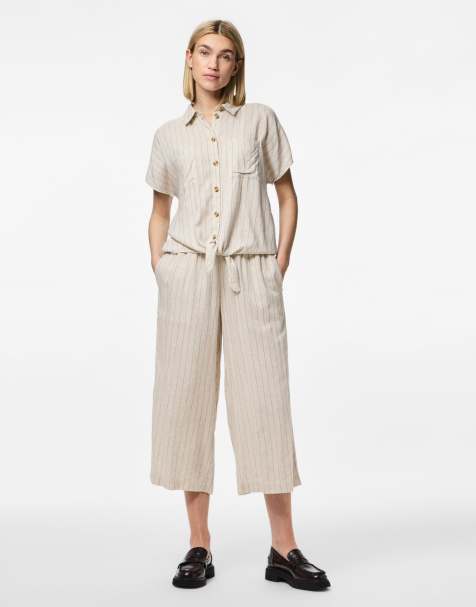 Pantalones culotte blanco abedul 2 de Pieces - view 1