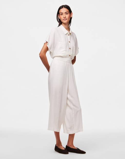 Pantalones culotte blanco luminoso de Pieces