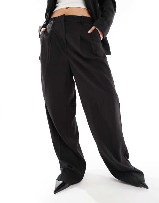 Pantalones dad de sastre negros de pernera ancha Rita de Vero Moda (parte de un conjunto), 4 de 5