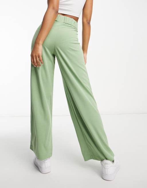 Pantalones dad verde salvia de pernera ancha con detalle de botones de JDY (parte de un conjunto), 4 de 4