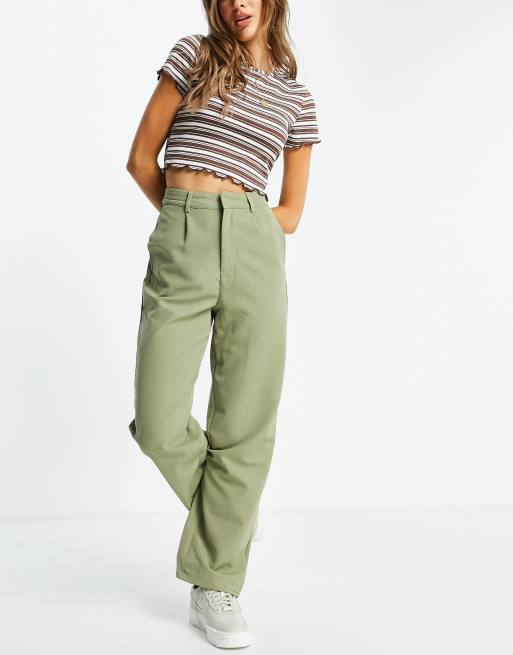 Pantalones dad verdes de talle alto de Daisy Street (parte de un conjunto)