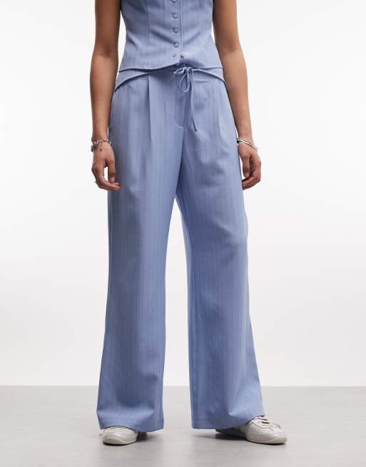 Pantalones de campana azules con raya diplomática de COLLUSION (parte de un conjunto), 2 de 5
