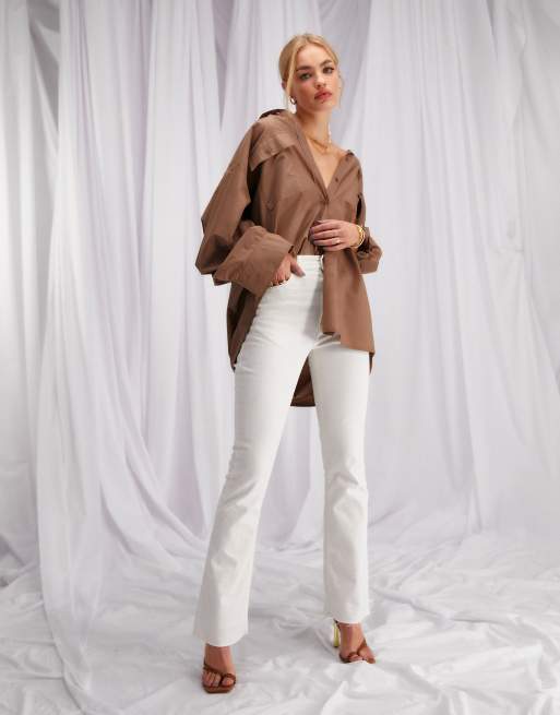 Pantalones de campana blanco hueso de estilo años 70 de ASOS DESIGN, 4 de 4