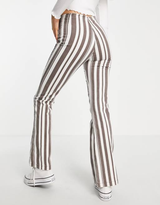 Pantalones campana rayas top