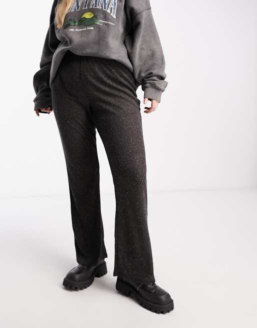 Pantalones de campana gris carbon jaspeado de canale de Noisy May Curve ASOS