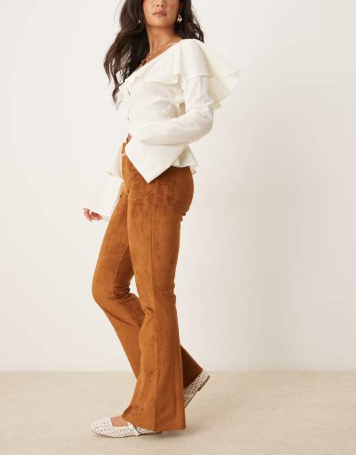 Pantalones de campana marrones de antelina de ASOS DESIGN, 5 de 5