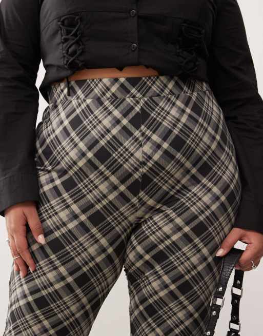 Pantalones de campana negros a cuadros de Noisy May Curve, 4 de 5