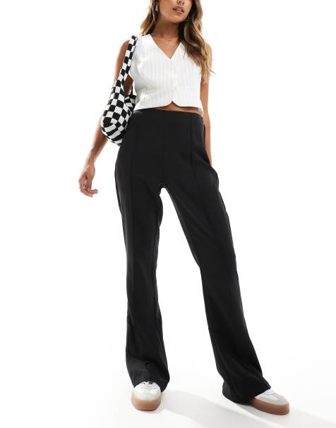 Pantalones de campana negros de corte slim con pinzas en la parte delantera de Vero Moda - view 1