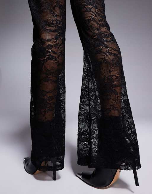 Pantalones de campana negros de encaje de River Island (parte de un conjunto), 3 de 5