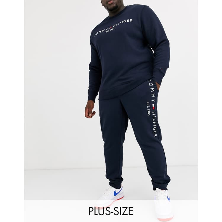 Pantalones chándal azul marino con lateral de Tommy Hilfiger Big Tall | ASOS