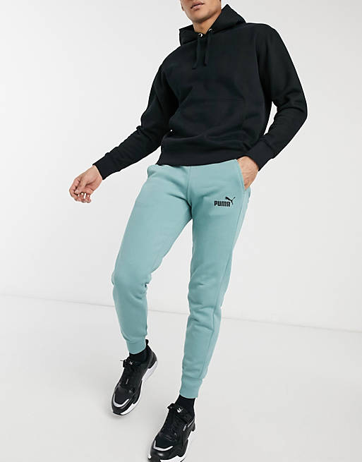Pantalones de chándal básicos verdes con logo de Puma