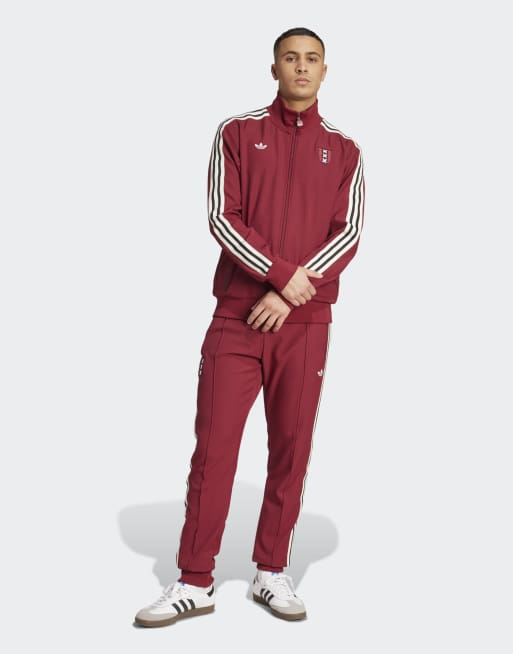 Pantalones de chándal burdeos con diseño del aniversario del Ajax de Ámsterdam de adidas Originals