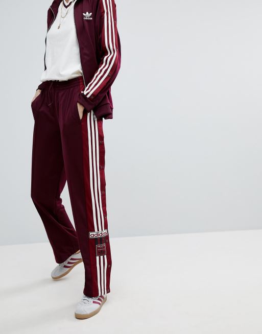 Pantalones de chándal con botones de presión en marrón Adibreak de adidas  Originals