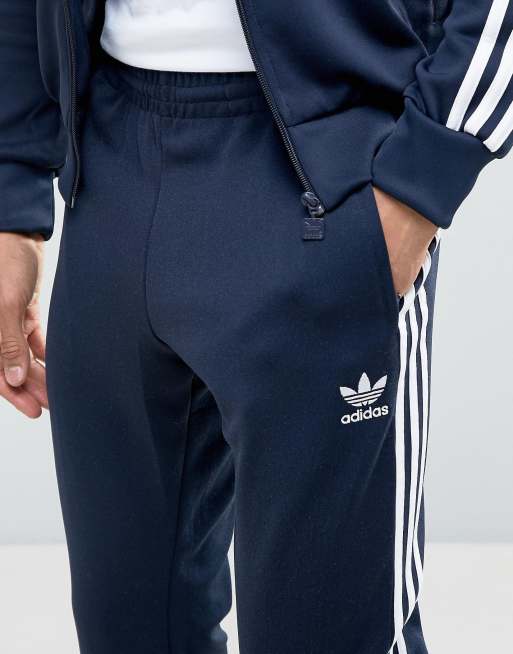 Pantalon Chándal Adidas Hombre Rayas Azul